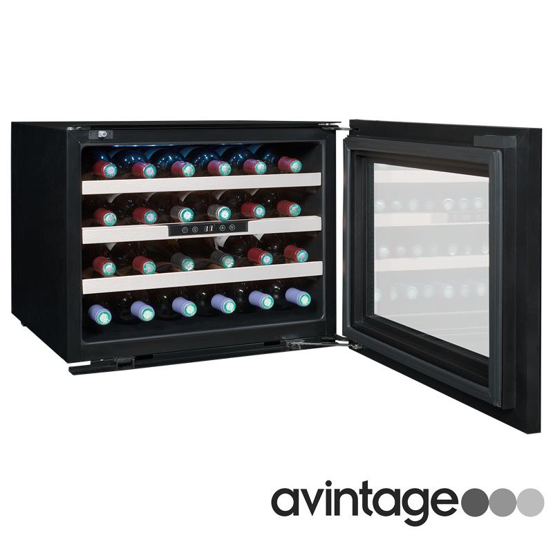 Vinoteca negra encastrable en columna 2 zonas temperatura 48 botellas  Avintage AVI48 Premium